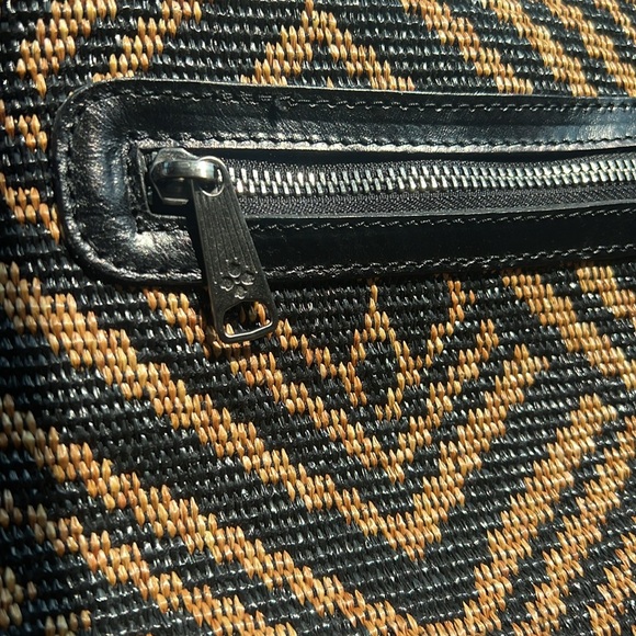 Patricia Nash Aria Shopper Tribal Weave Black and Brown Top Handle Crossbody - Picture 7 of 16